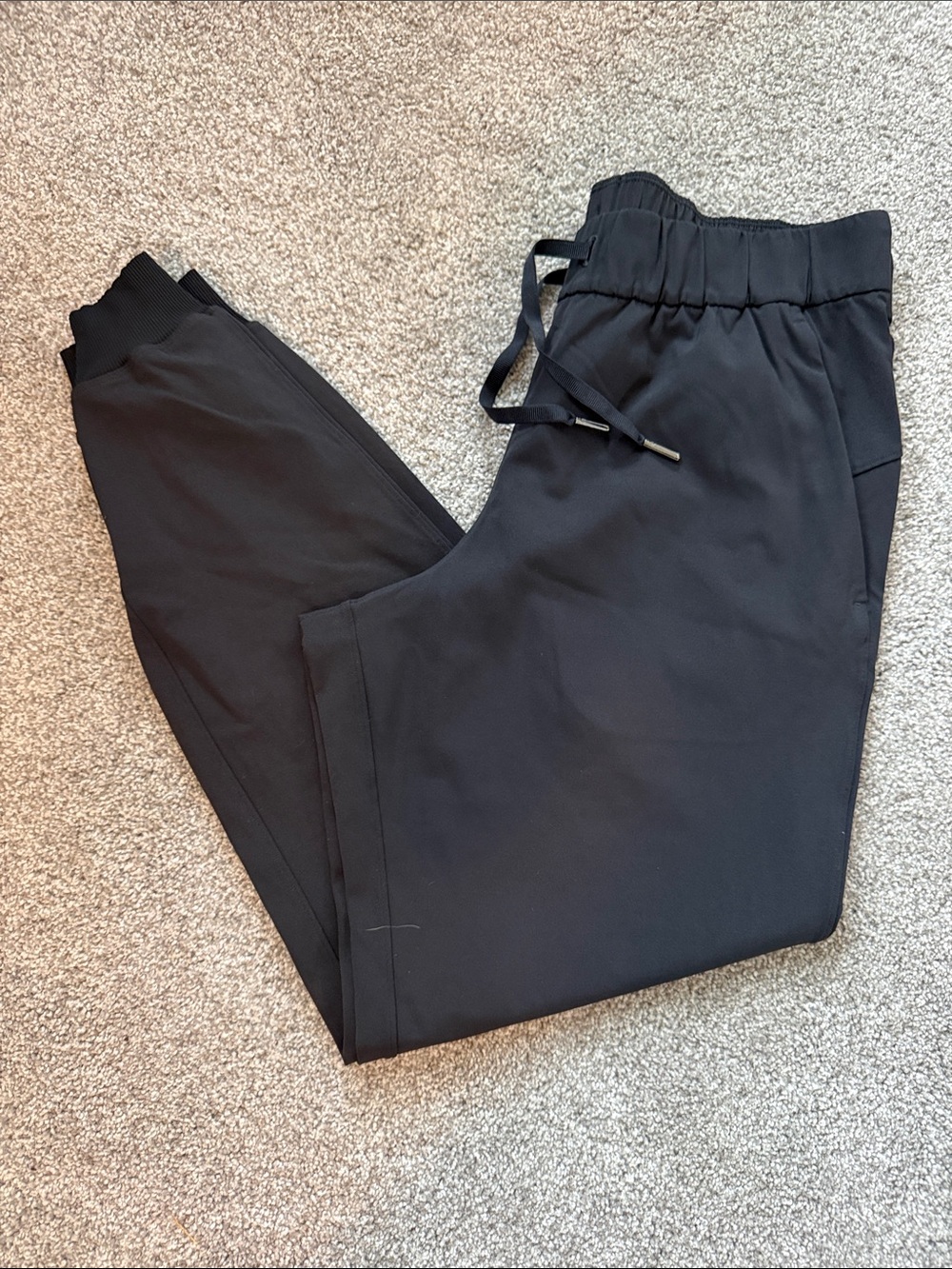 lululemon athletica Black on the fly full length Elastic-Waist Slim Joggers